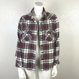 Forever 21 Women's Jacket Plaid Button Up Sherpa